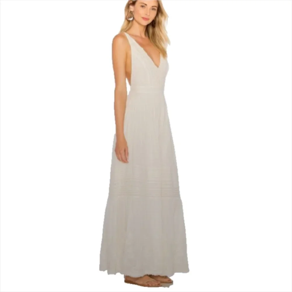 Free People Paloma Wide Leg Jumpsuit Creamy Combo